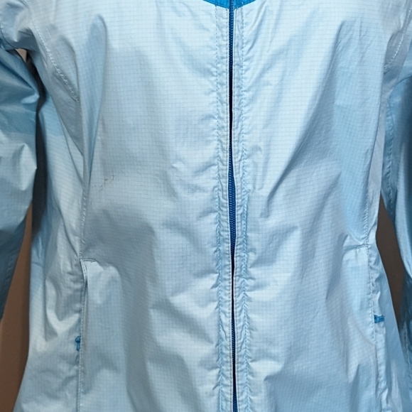 Eddie Bauer Womens Blue Hooded Rain Jacket, Size S - Picture 10 of 10